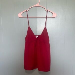 After Market Dark Red V-Neck Babydoll Cami Camisole Tank Small
